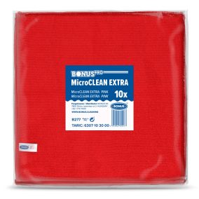 Bonuspro Microclean Extra Kendő 40X40Cm, 10Db/Csg Piros