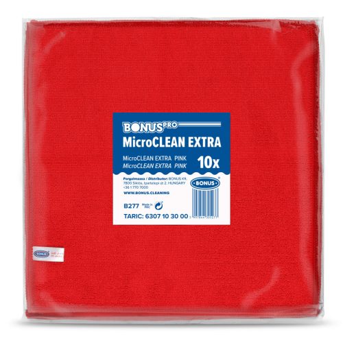Bonuspro Microclean Extra Kendő 40X40Cm, 10Db/Csg (5Csg/Karton) Piros