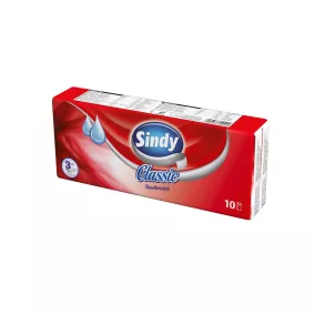   Sindy Papírzsebkendő 3R., 10X10Db/Csg, 27Csg/Karton, 40Karton/Raklap Classic