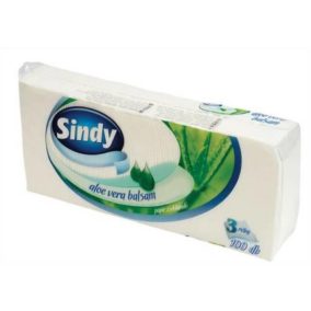   Sindy Papírzsebkendő Aloe Vera 3R., 100Db/Csg, 60Csg/Karton, 24Karton/Raklap