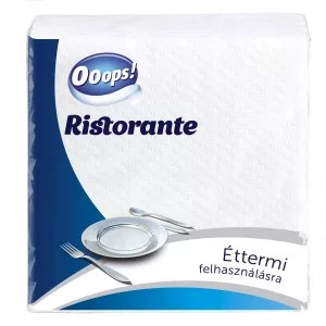 Ooops! Szalvéta Ristorante 16,5X16,5Cm, 1R., 600Db/Csg, 36Csg/Karton 18Karton/Raklap
