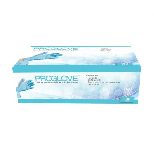 Proglove Nitril Vizsgáló Kesztyű, Púdermentes, Kék "L" 100 Db/Doboz