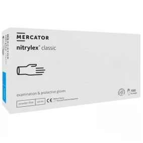   Mercator Gumikesztyű Nitrylex White Nitril Púdermentes Fehér Vizsgálókesztyű "Xl"