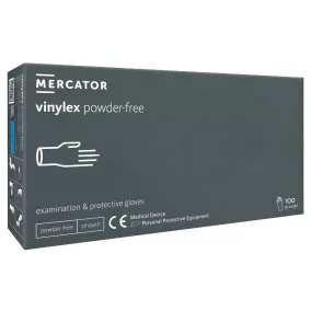   Mercator Gumikesztyű Vinylex Powder Free-Vinil Púdermentes Vizsgálókesztyű "S"