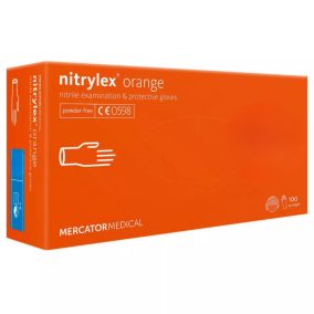   Mercator Gumikesztyű Nitrylex Orange Nitril Púdermentes Vizsgálókesztyű "M"