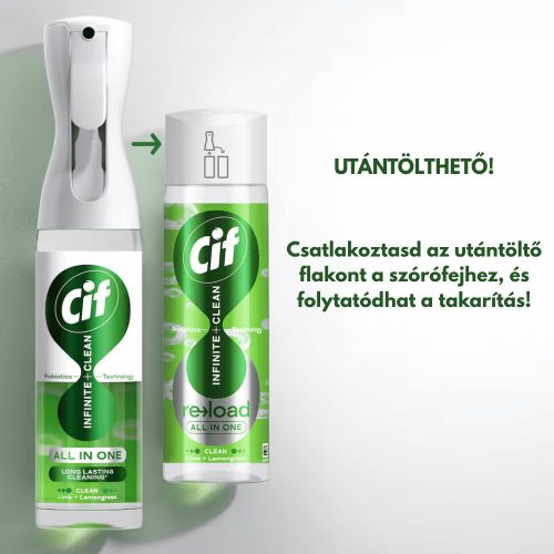 Cif Infinite+Clean All In One Tisztítóspray 280Ml Clean Lime & Lemongrass
