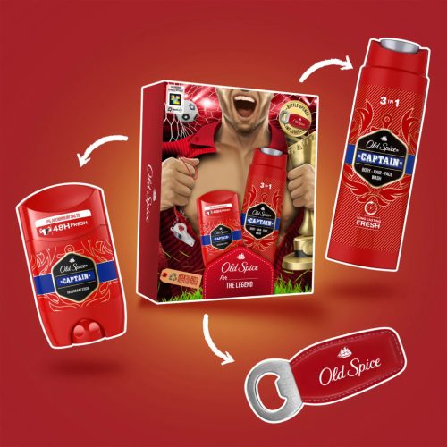 Old Spice Ajándékcsomag Captain Ajándék Síppal  Tusfürdő 250 Ml + Dezodor 150Ml