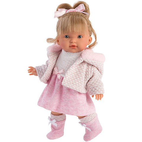 Llorens: Valeria baba rózsaszín ruhában 28 cm