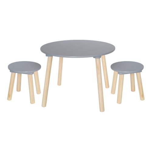 Jabadabado Fa asztal két székkel- Ezüstszürke