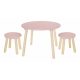 Asztal két székkel fából, pasztell rózsaszín Jabadabado