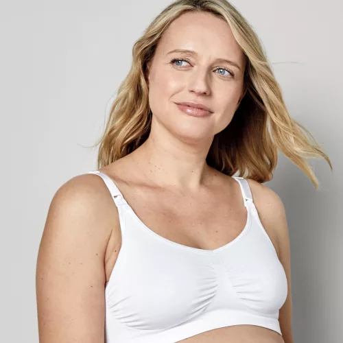 MEDELA Kismama és szoptatós melltartó Keep Cool™, fehér S