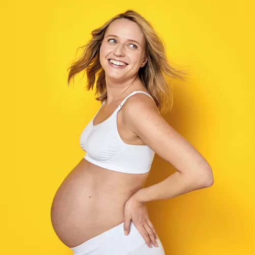 MEDELA Kismama és szoptatós melltartó Keep Cool™, fehér L