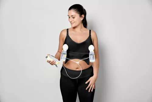 MEDELA Melltartó 3 az 1-ben szoptatáshoz és fejéshez, fekete XXL