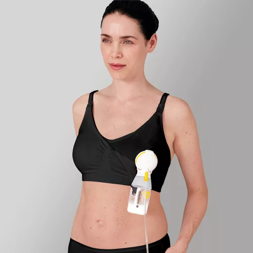 MEDELA Melltartó 3 az 1-ben szoptatáshoz és fejéshez, fekete XXL