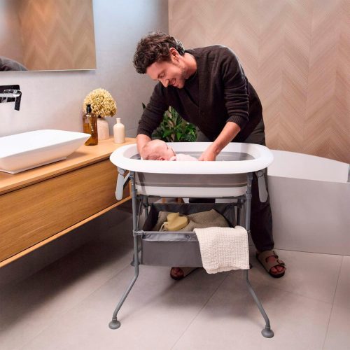 KINDERKRAFT Pelenkázó asztal káddal Bubbly Grey