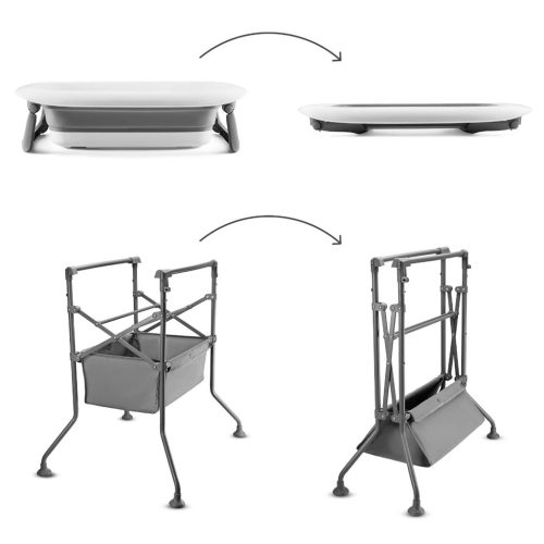 KINDERKRAFT Pelenkázó asztal káddal Bubbly Grey