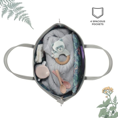 KINDERKRAFT SELECT Pelenkázótáska Treasurebag Light Grey Nature Vibes, Premium