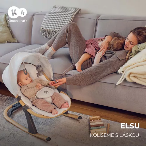 KINDERKRAFT Elsa nyugágy szürke, 9 kg-ig