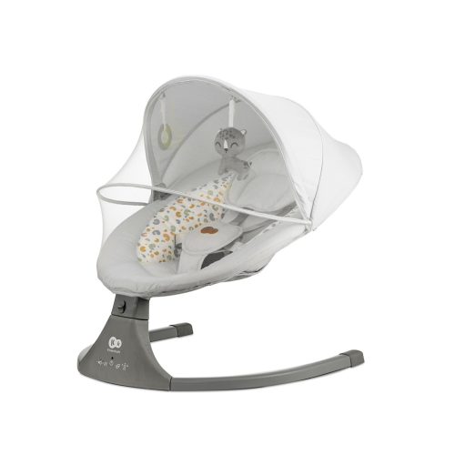 KINDERKRAFT Pihenőszék hintával és dallammal 2 az 1-ben Lumi, 9 kg-ig, Premium Light Grey