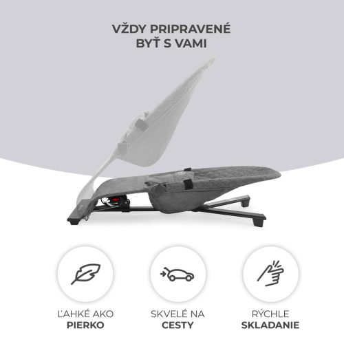 KINDERKRAFT Pihenőszék hintázó Mimi Grey, 9 kg-ig