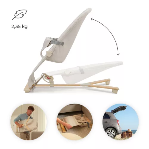 KINDERKRAFT Pihenőszék hintázó Mimi Beige wood, do 9 kg