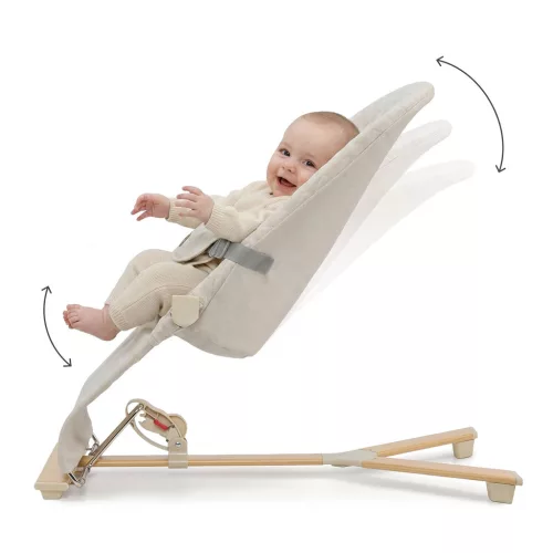 KINDERKRAFT Pihenőszék hintázó Mimi Beige wood, do 9 kg