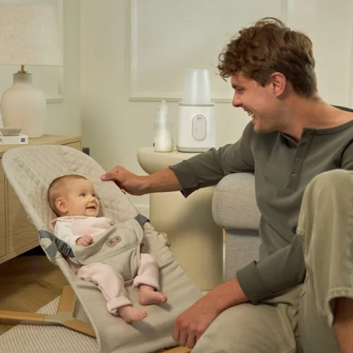 KINDERKRAFT Pihenőszék hintázó Mimi Beige wood, do 9 kg