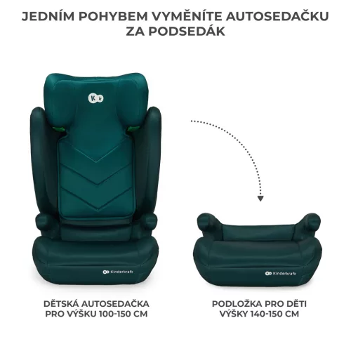 KINDERKRAFT Autósülés i-Spark i-Size 100-150 cm Zöld