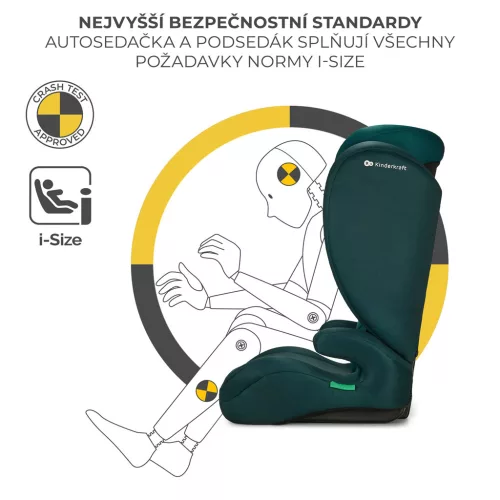 KINDERKRAFT Autósülés i-Spark i-Size 100-150 cm Zöld