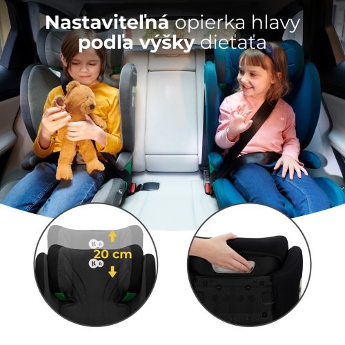 KINDERKRAFT Autósülés Junior Fix 2 100-150 cm Grafit Fekete