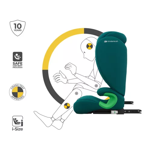KINDERKRAFT Autósülés Junior Fix 2 Plus (100-150 cm) Green
