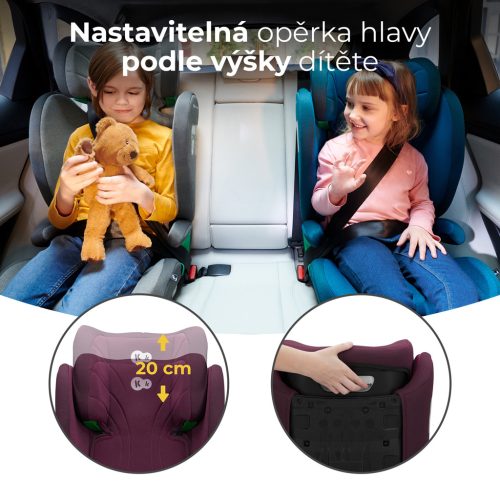 KINDERKRAFT Autósülés Junior Fix 2 100-150 cm Cherry Pearl