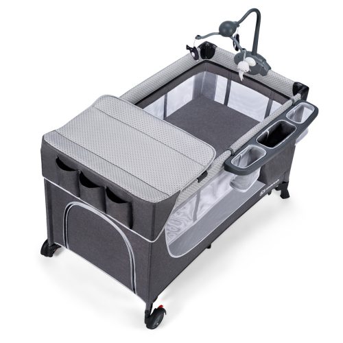 KINDERKRAFT SELECT Utazóágy Leody kiegészítőkkel Leody Grey, Premium