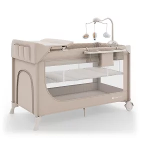 KINDERKRAFT Utazóágy LEODY UP Beige kiegészítőkkel