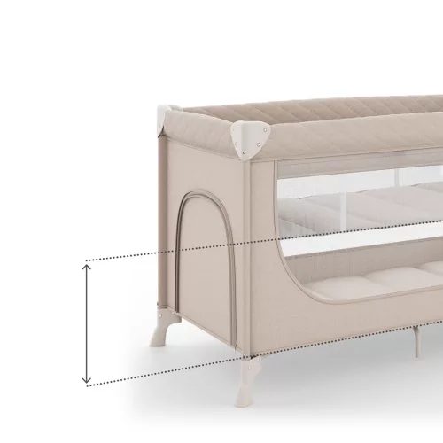 KINDERKRAFT Utazóágy LEODY UP Beige kiegészítőkkel