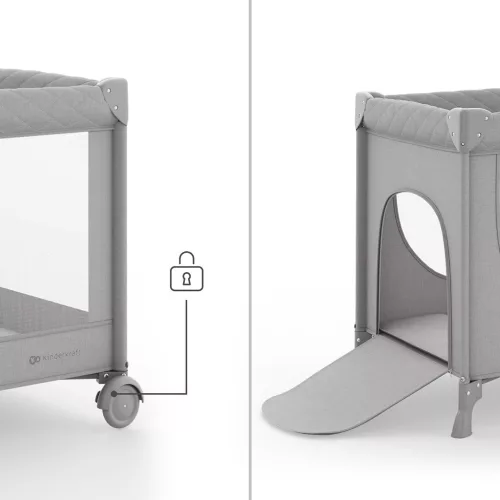 KINDERKRAFT Utazóágy LEODY UP Grey