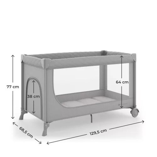 KINDERKRAFT Utazóágy LEODY UP Grey