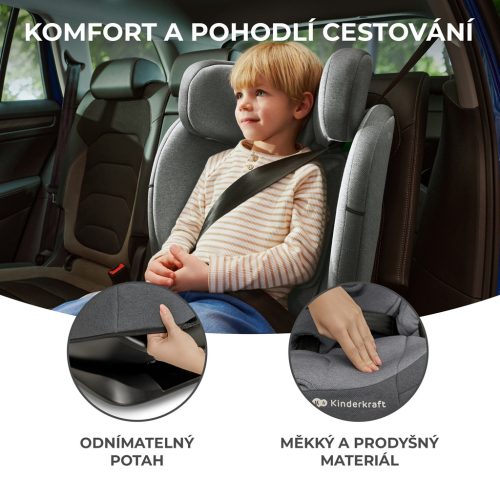 KINDERKRAFT Autósülés Oneto3 i-Size 76-150cm + Isofix Grafit fekete