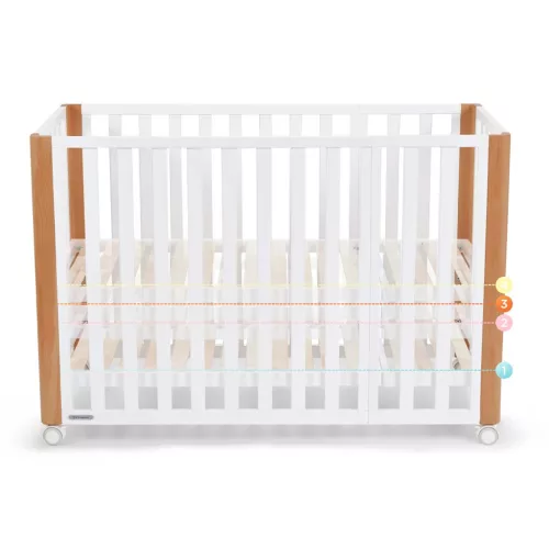KINDERKRAFT SELECT Koya fa gyermekágy rácsos funkcióval, beleértve a matracot White, Premium