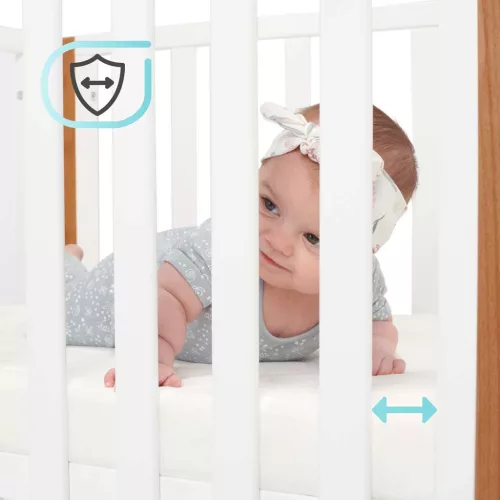 KINDERKRAFT SELECT Koya fa gyermekágy rácsos funkcióval, beleértve a matracot White, Premium