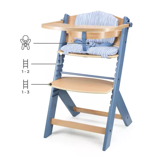 KINDERKRAFT Stolička jedálenská Nordic Breeze s vankúšom