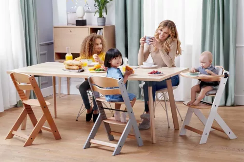 KINDERKRAFT Etetőszék Enock párnázással White wooden, Premium