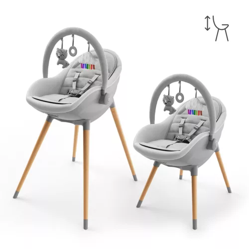 KINDERKRAFT Etetőszék és hintaszék Fini Up 2 az 1-ben Szürke