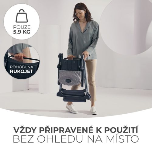 KINDERKRAFT Etetőszék Foldee Grey