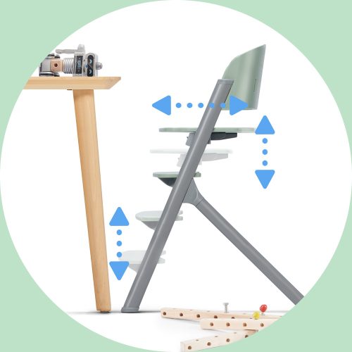 KINDERKRAFT SELECT Szett etetőszék Livy Olive Green + pihenőszék Calmee, Premium