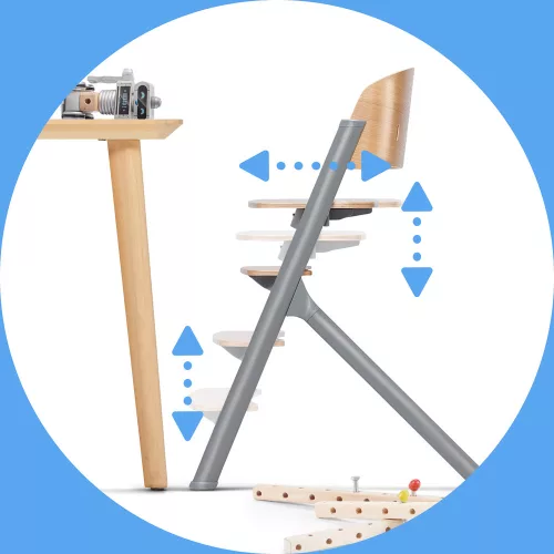 KINDERKRAFT SELECT Szett etetőszék Livy Oak + pihenőszék Calmee, Premium