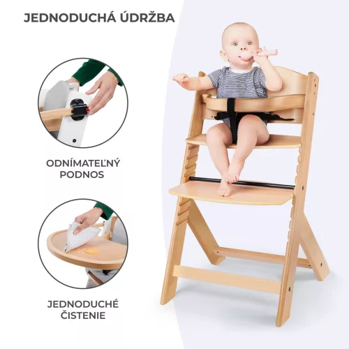 KINDERKRAFT Etetőszék Enock White wooden