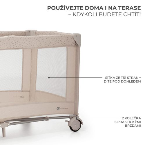 KINDERKRAFT Utazóágy Joy 2 kiegészítőkkel Beige