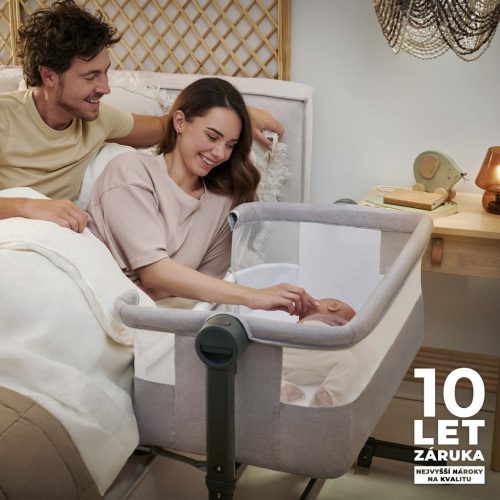 KINDERKRAFT Gyerekágy állítható Nestee Up2 Full Light Grey