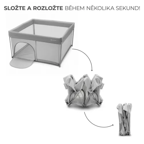 KINDERKRAFT Összecsukható gyerek járóka Ziki Light Grey